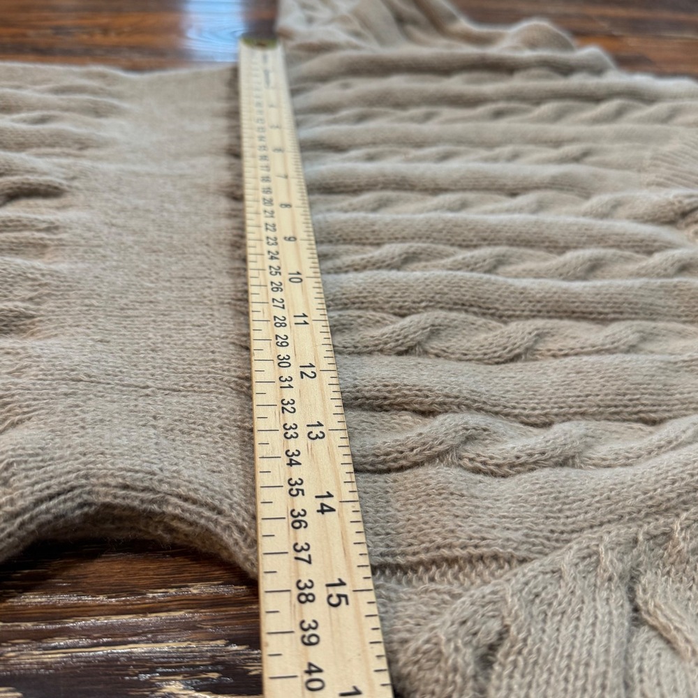 Size XL Beige Cable Knit Midi Sweater Dress Long Sleeve Front Slit 0XL SHEIN - Picture 5 of 6